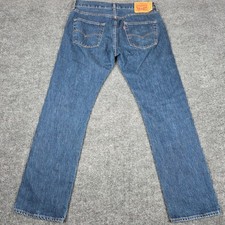 Levis 501 Original Fit Mens Dark Wash Straight Leg Button Fly Jeans 34x32
