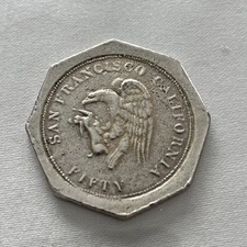 Octagon San Francisco $50 Gold Slug From The Gold Rush Era 1850 To 1860