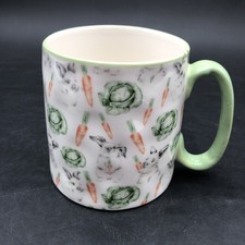10 Strawberry Street Mug Easter Bunny Rabbit Carrot Cabbage 16 ounce Spring