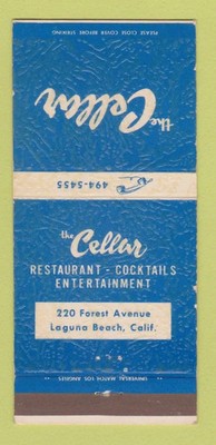 Matchbook Cover - The Cellar Restaurant Laguna Beach CA 30 Strike