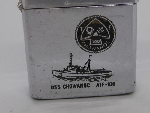 Vtg 1965 Zippo US Navy Ship USS Chowanoc ATF-100 Lighter "Hong Kong" Vietnam War - Picture 3 of 12