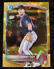 TOMMY TROY RC 2025 BOWMAN DRAFT CHROME SAPPHIRE #BDC-36 GOLD REFRACTOR /50