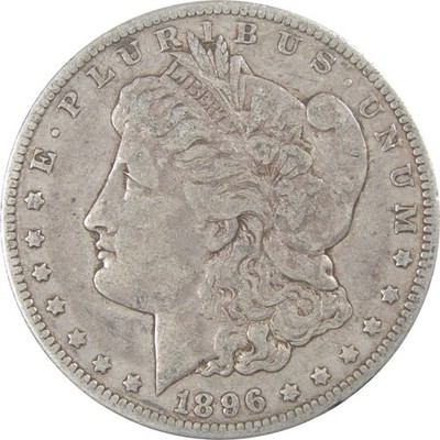 1896 O Morgan Silver Dollar F Fine Details $1 Coin SKU:I24709