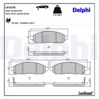 Delphi Bremsbelagsatz Scheibenbremse LP3578 FüR Nissan Navara NP300 D40 3 R51