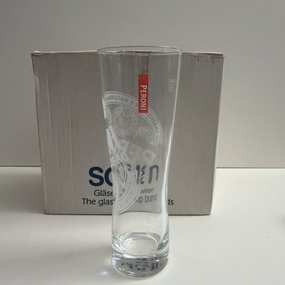 Peroni Etched Beer Pilsner Glasses 0.3 Liter - Set of 6 - New in Box Sahm Glass