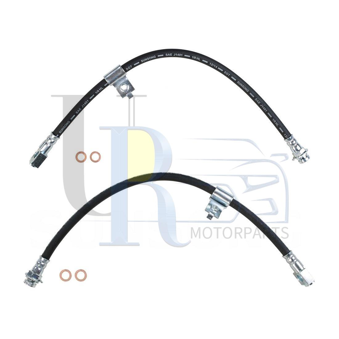 Fits Pontiac Fiero 1984 1985 1986 1987 2X Sunsong Brake Hydraulic Hose Rear pair