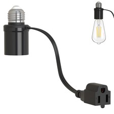 Aaeytby Light Socket Outlet Adapter, 3 in 1 Bulb Plug Black