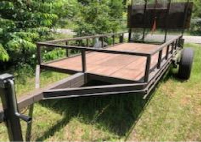 Heavy Duty 5x12' Ramped Gate Utility Trailer w/ Lights & Tie-Down Rails