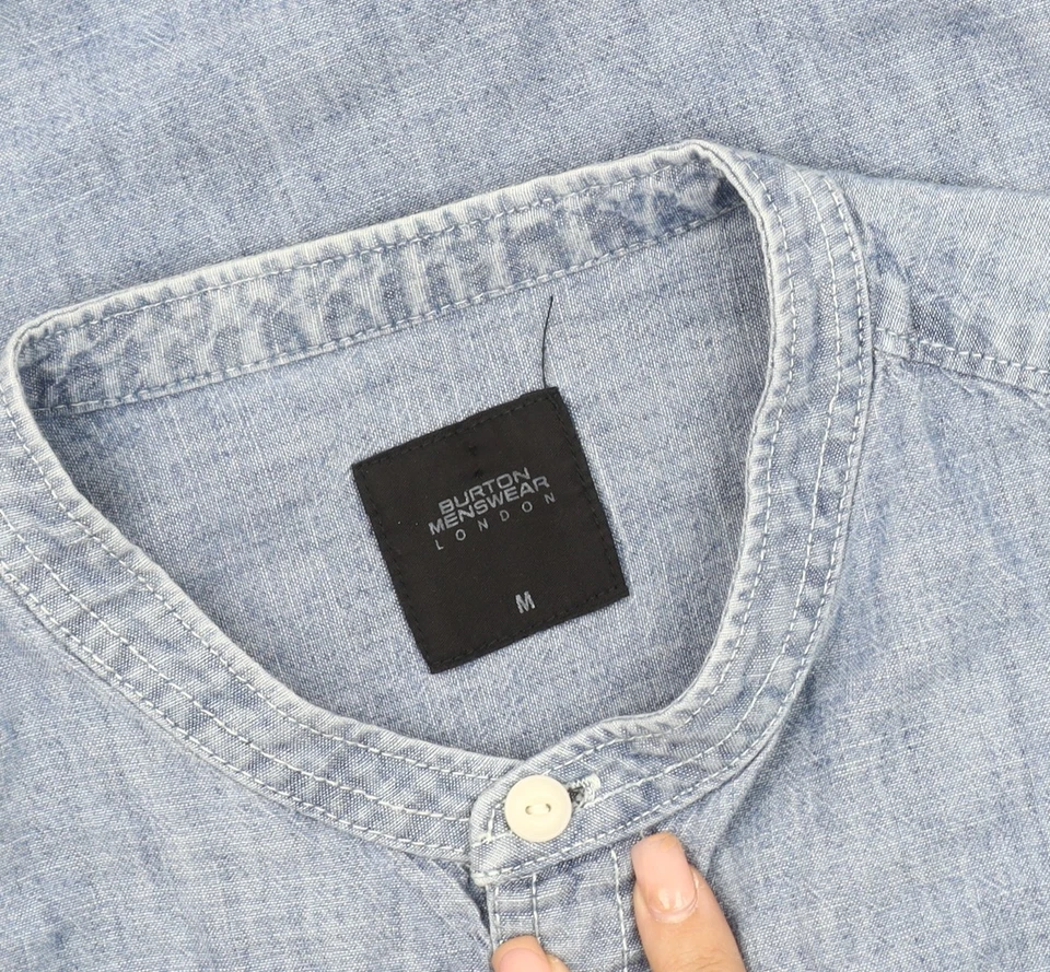 Burton Menswear Blue Chambray Shirt M - Casual Men's - Image 3 of 4