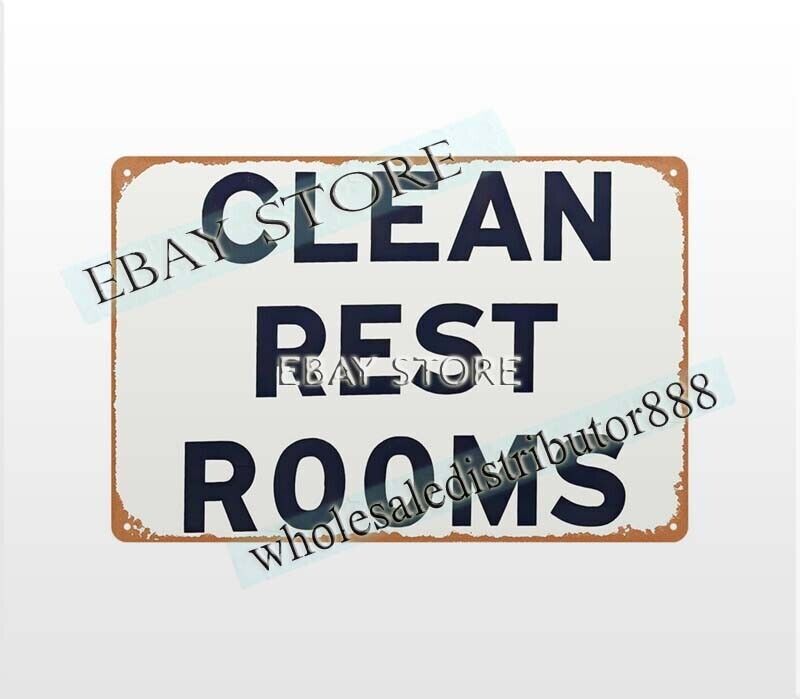 Clean Rest Rooms metal tin sign nostalgic room wall art