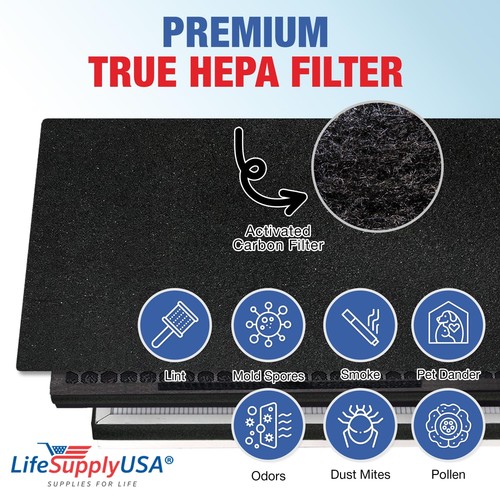 LifeSupplyUSA 3-in-1 True HEPA Air Cleaner Replacement Filter + Pre-Filter + - Picture 4 of 5