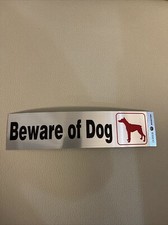 Hillman 839830, Black  Red Beware of Dog Sign, Mylar 2x8 Self-Adhesive