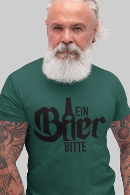 Herren T-Shirt Ein Bier Bitte coole Männer Shirts Fun Trinken Spass Beer