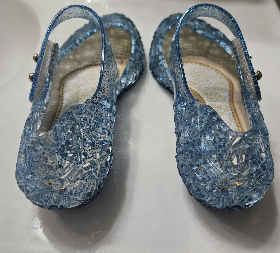 Zapatos GUGUYeah Talla 32 EE. UU. Talla 13.5 Niño Jalea Planos Azul Frozen Insp. Elsa Usado en Excelente Condición Foto 2 de 4