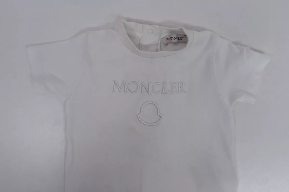 Moncler Unisex Baby Grow Age 12 18 Month White Short Sleeve Romper