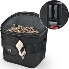 SOGCASE Tool Pouch Nails Screws Bag with Belt Clip XL Black