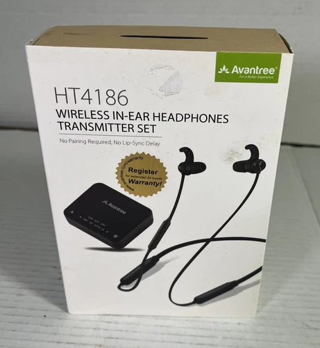 Avantree HT4186 Wireless In-Ear Headphones Transmitter Set Color: BLK
