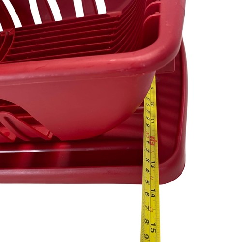Sterilite Large Sink Set Plate Dish Drainer Drying Rack with Drainboard Red - 第 7/10 張圖片