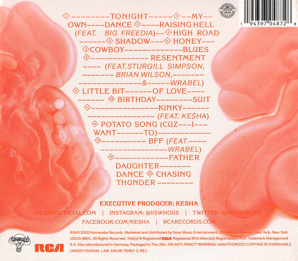 Kesha • High Road [Explicit Content] (PA) CD 2020 Kemosabe Records  •• NEW •• Foto 2 de 2