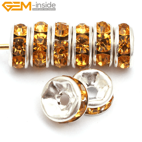 Rondelle Czech Crystal Rhinestone Spacer Loose Beads 100 Pcs For Jewelry Making - Picture 36 of 38