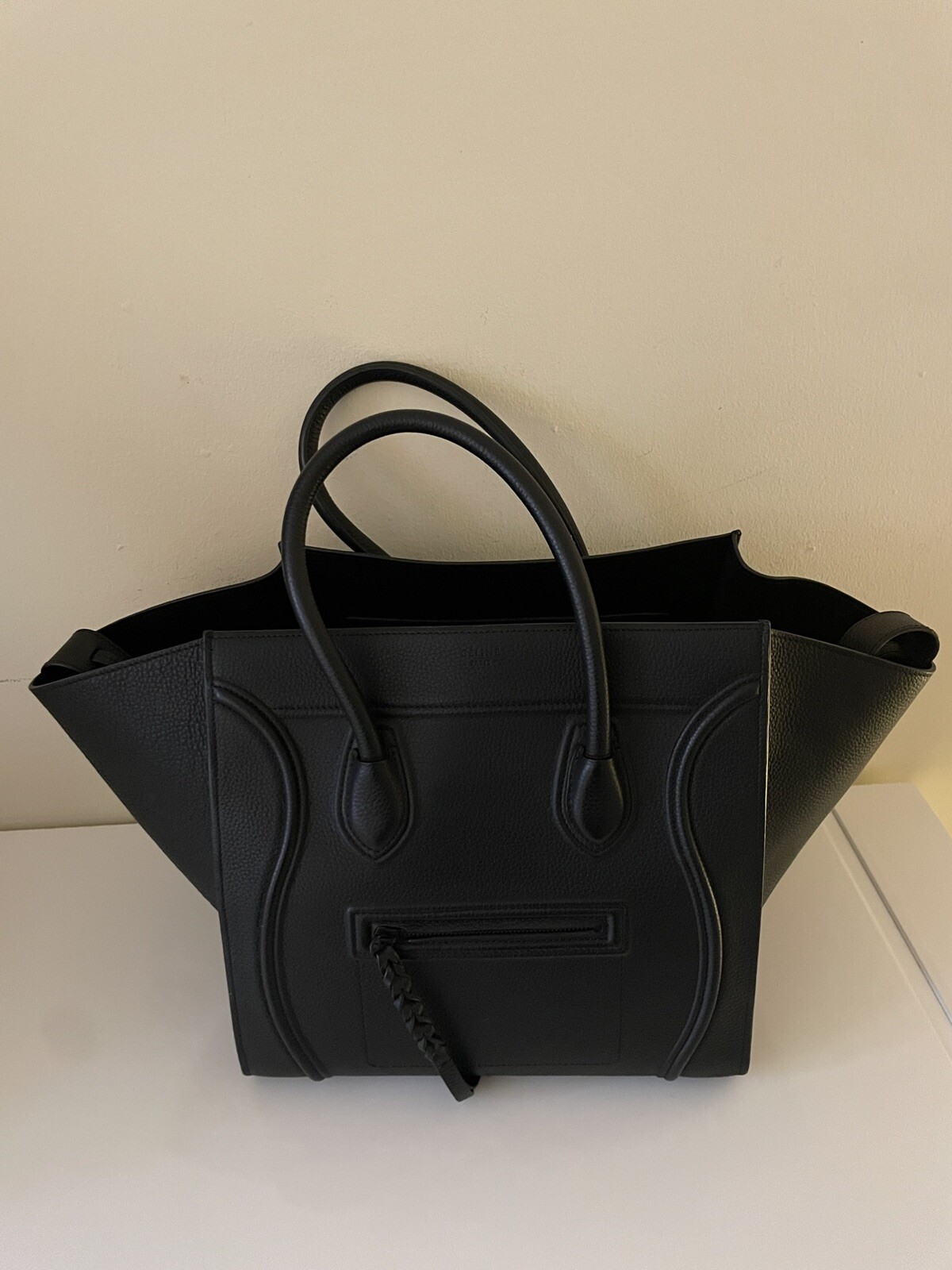 Authentic Celine Medium Black Phantom Tote Bag Ca… - image 2