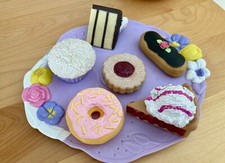TIKES PLAY KIDSVIEW FOOD FISHER PRICE   TEA BUNNY PIE DONUT CUPCAKE SWEETS PLATE