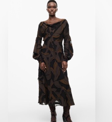Zara Dress Women Small Limited Edition Studio Store Collection Maxi Midi E