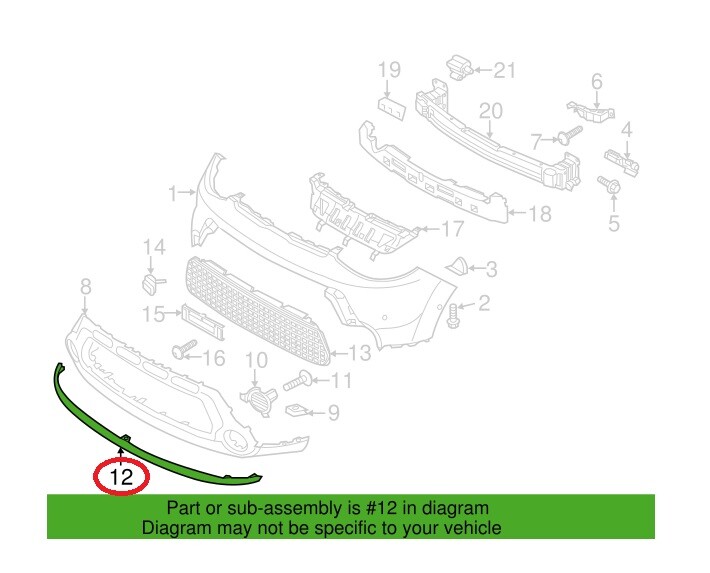 Genuine Front Bumper Lower Spoiler Chin Lip ⭐OEM⭐ Kia Soul 2014  