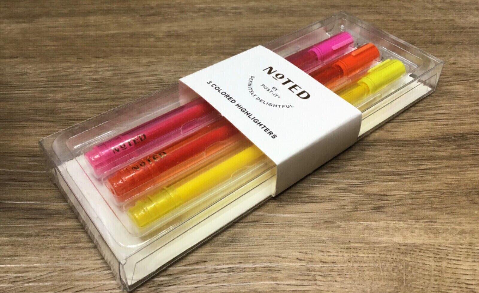 Noted By Post-It Definitely Delightful 3 Liquid Highlighters Pink/Orange/Yellow