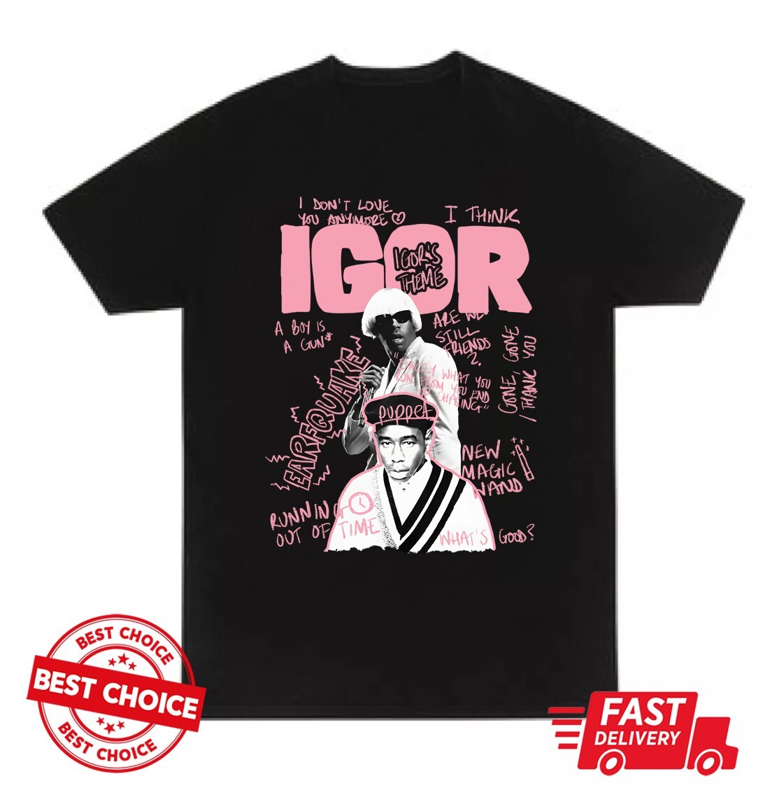 Tyler, The Creator IGOR Tシャツ ツアーT ブラック S Tyler The Creator Igor Unisex Black T-Shirt, Igor Album Shirt
