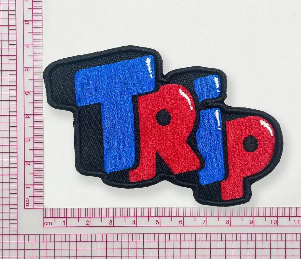 Trip Premium Embroidered Patches Sew-On Iron-On Patches Weed Trippy Fun Patches - Image 3 of 3