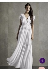Vera Wang White Bridesmaid Dress Sterling Size 10 