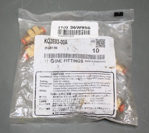 (10) SMC Pneumatic Bulkhead Union KQ2E03-00A, 5/32" Tube x Tube, 145 PSI, PBT - Picture 4 of 5