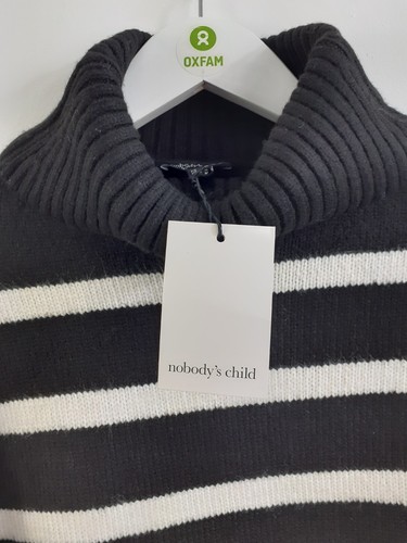 Nobody's Child Women's Jumper Size M Black White Stripe Roll Neck RRP£69 New F2 - Picture 4 of 8