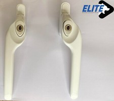 10x ELITE Cranked White Window Handles Mixed By Your Choice- Key Locking-  40mm