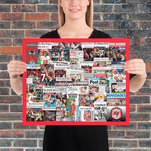 Collage de periódico Tampa Bay Buccaneers 2021 Super Bowl impresión. Más de 20 titulares - Imagen 3 de 11