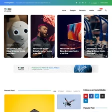 Tech Magazine Website Design with Free VPS Web Hosting and Installation