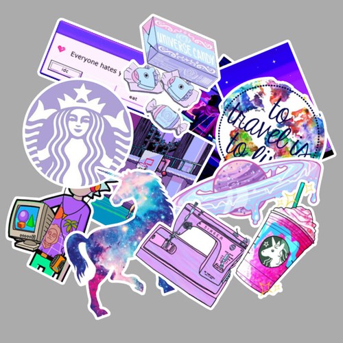 50Pcs Purple VSCO Stickers Bomb Decals Pack Vinyl Skateboard Laptop Luggage Lot - Picture 6 of 21