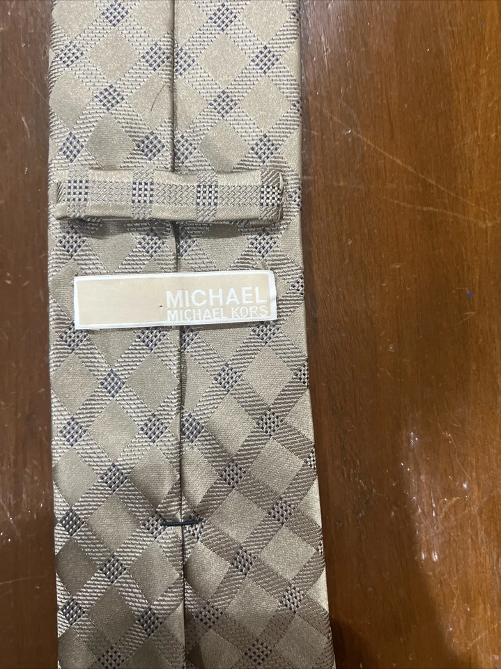 Галстук мужской Michael Kors - удлиненный - 100% шелк. Бежевый # RN 121148. CA 50900 - Изображение 2 из 4