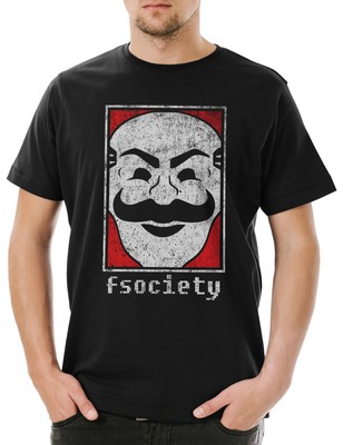 Mr. Fsociety Logo Herren T-Shirt Symbol Robot Hacker Virus Wurm Malware E Corp
