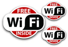 Free WiFi Hotspot Location Inside Vinyl Window Decal Sticker Pack