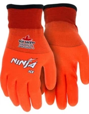 Mcr Safety Ninja Ice Insulated Work Gloves Black N9690 Hpt Coated Size Medium