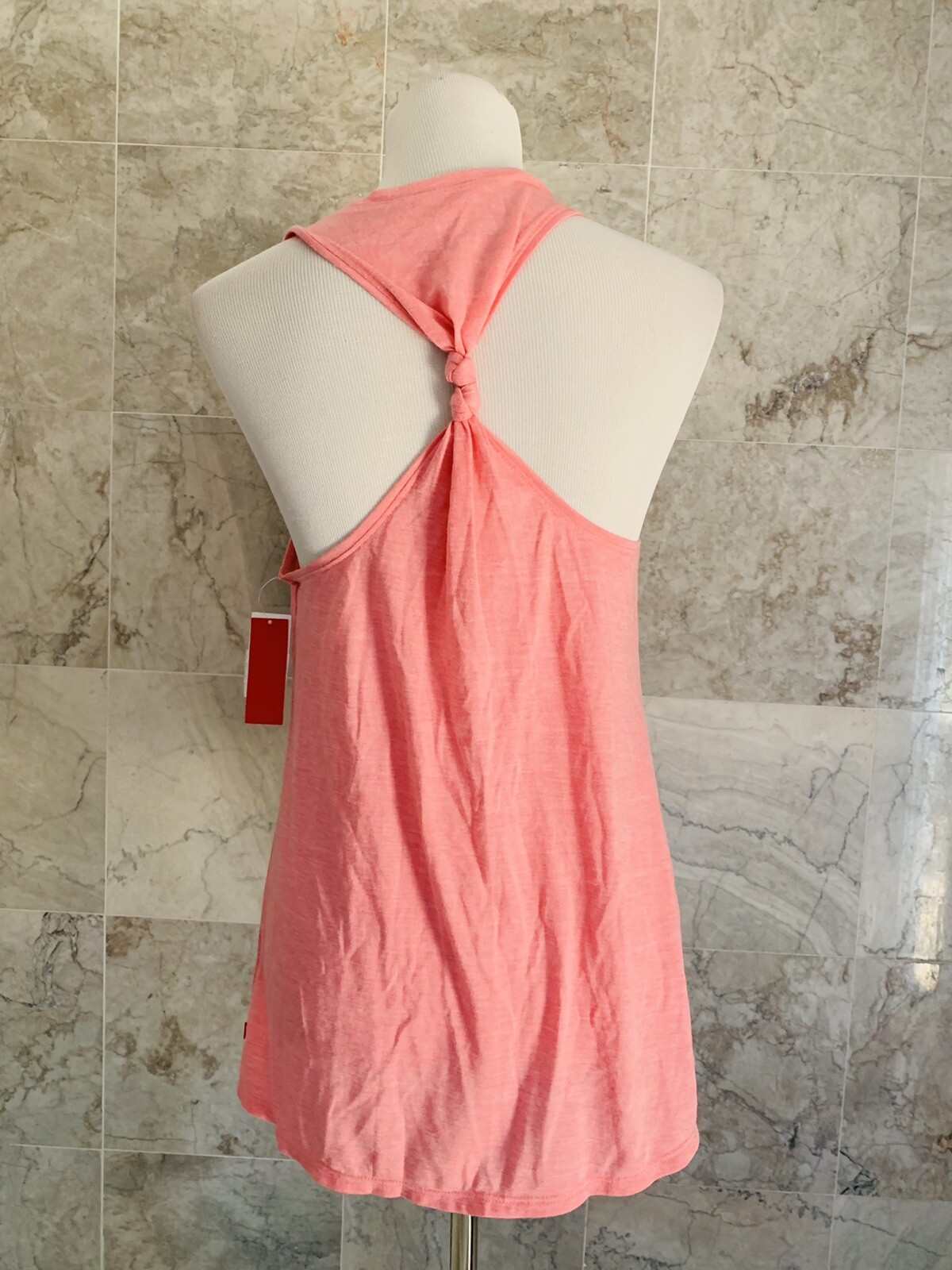 NWT Josie Natori Heather Pink Twist Back Tank Top Small