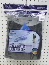 Men's Military Fleece Black Poly. Thermal Top or Bottom sizes S to 3X Indera