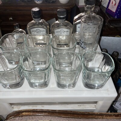 SET OF 10 JACK DANIELS Glass  Bottles And Cups