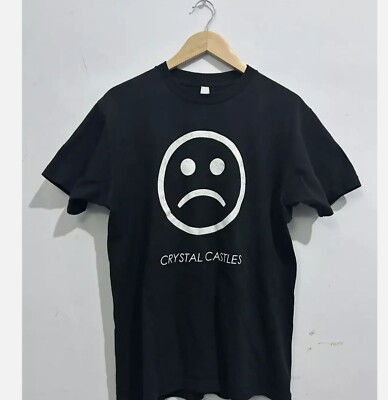 2011 Crystal Castles Sad Face Tee Alice Glass 1st Black 2side T-shirt S-5XL