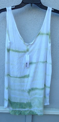 $73 NWT LA Made Brand Green White Tie Dye Super Soft Tank Size XS