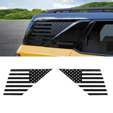 Rear Window Glass Sticker Decals Trim For Ford Bronco Sport 2021+ US Flag Black