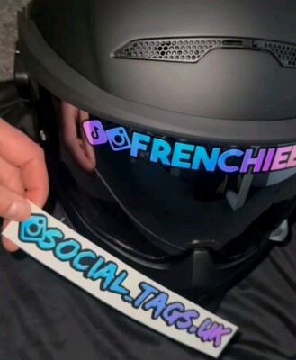 1x Custom Motorcycle Helmet Visor Sticker Instagram Decal Oil