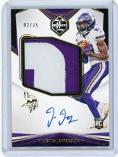 2020 Panini Limited Football Jumbo Rookie Patch Auto #158 Justin Jefferson 02/75